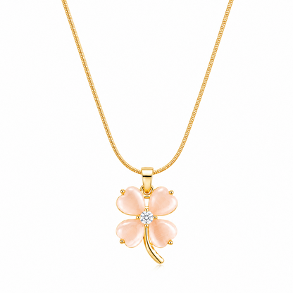 4 Leaf Floral Piece of Rare Fortune Pendant for Girls & Women's