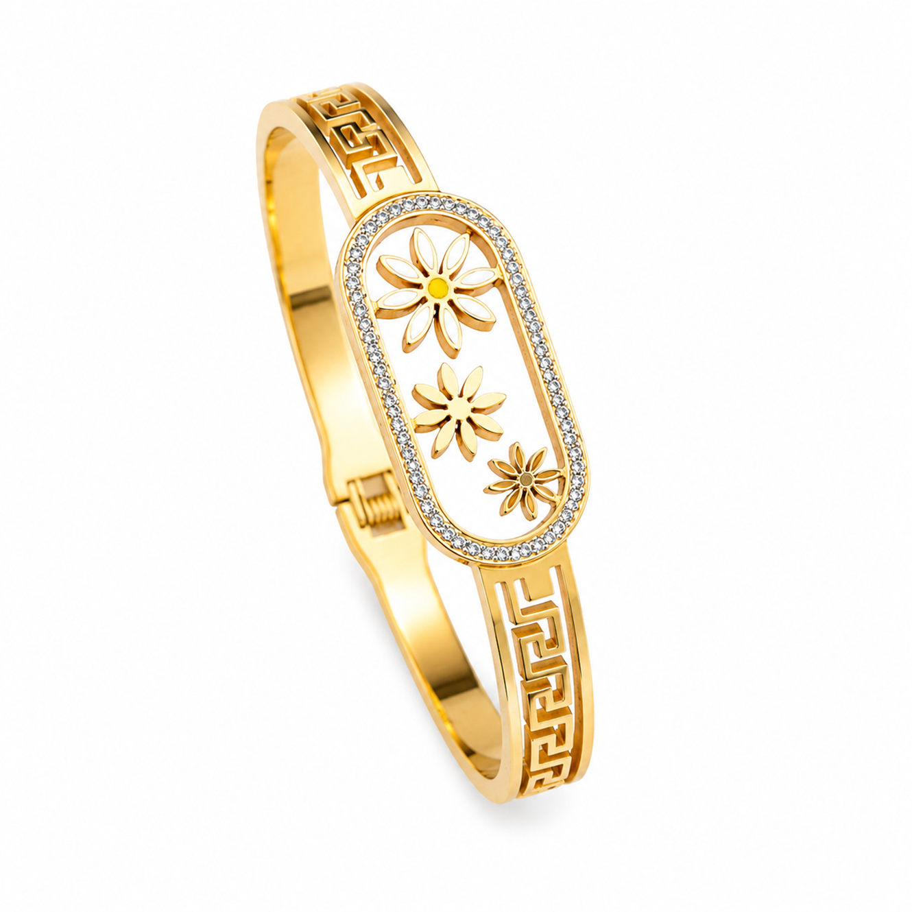 Beach Floral Theme AD Stone Cuff Bracelet for Women & Girls