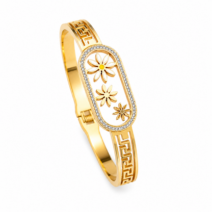 Beach Floral Theme AD Stone Cuff Bracelet for Women & Girls