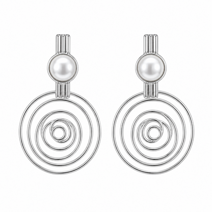 Spiral Pearl Stud Earrings for Women & Girls