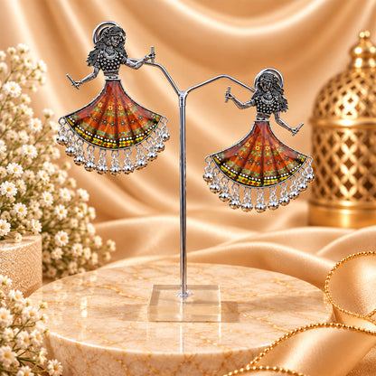 Oxidized Garba Dancer Drop Earrings for Girls & Women's