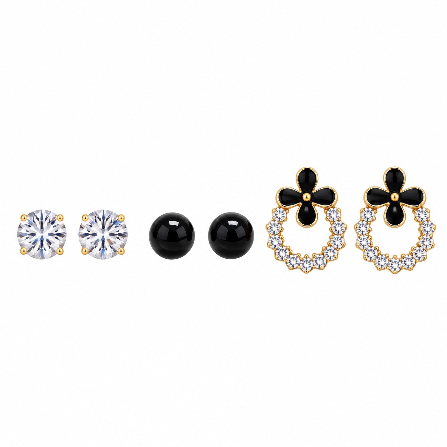 Sparkling Crystal Flower Stud Earring for Girls & Women's