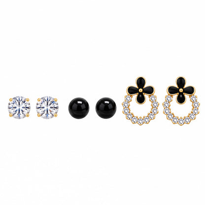 Sparkling Crystal Flower Stud Earring for Girls & Women's