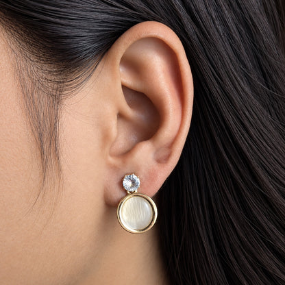 Sparkling Round Crystal Stud Earrings for Girls & Women's