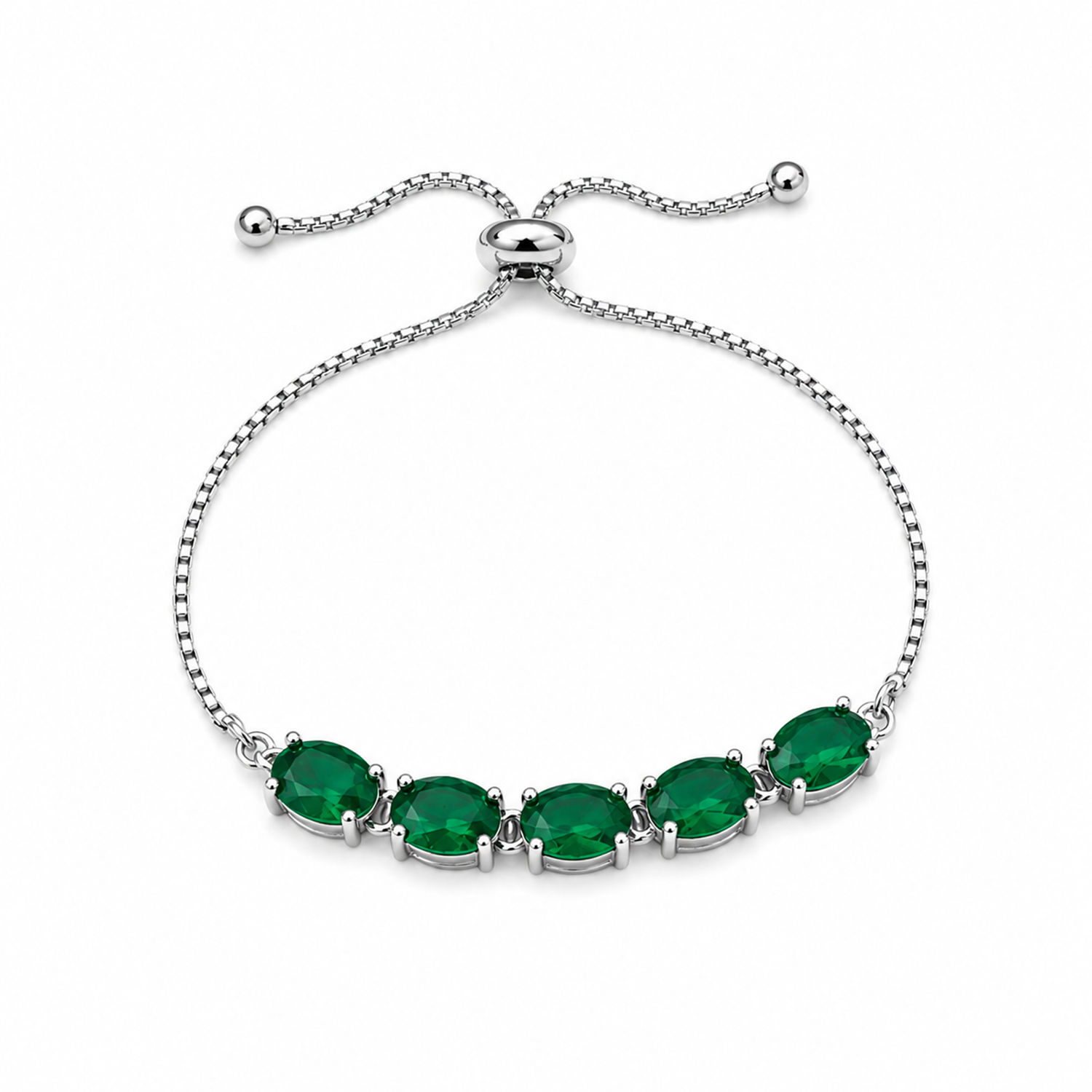 Solitaire Stones Chain Bracelet With Adjustable Chain for Girls & Women's