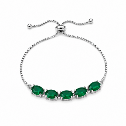 Solitaire Stones Chain Bracelet With Adjustable Chain for Girls & Women's