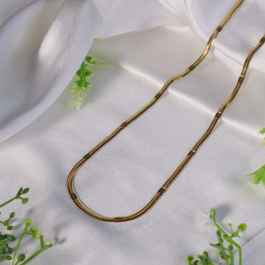 18K Gold Plated Textured Snake Chain Necklace (Anti Tarnish)