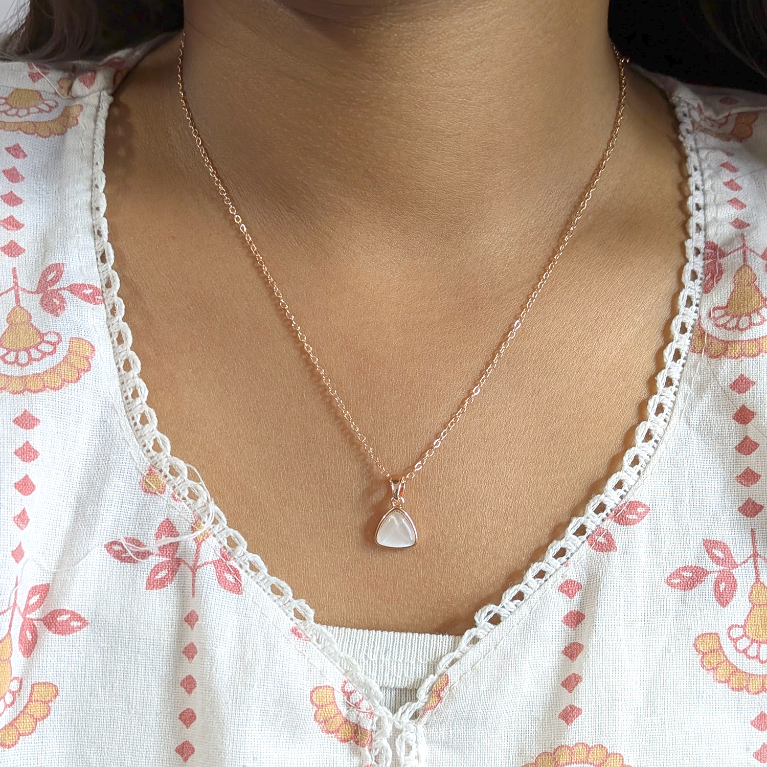 Stylish Triangle Pendant Necklace for Women & Girls (Anti Tarnish)