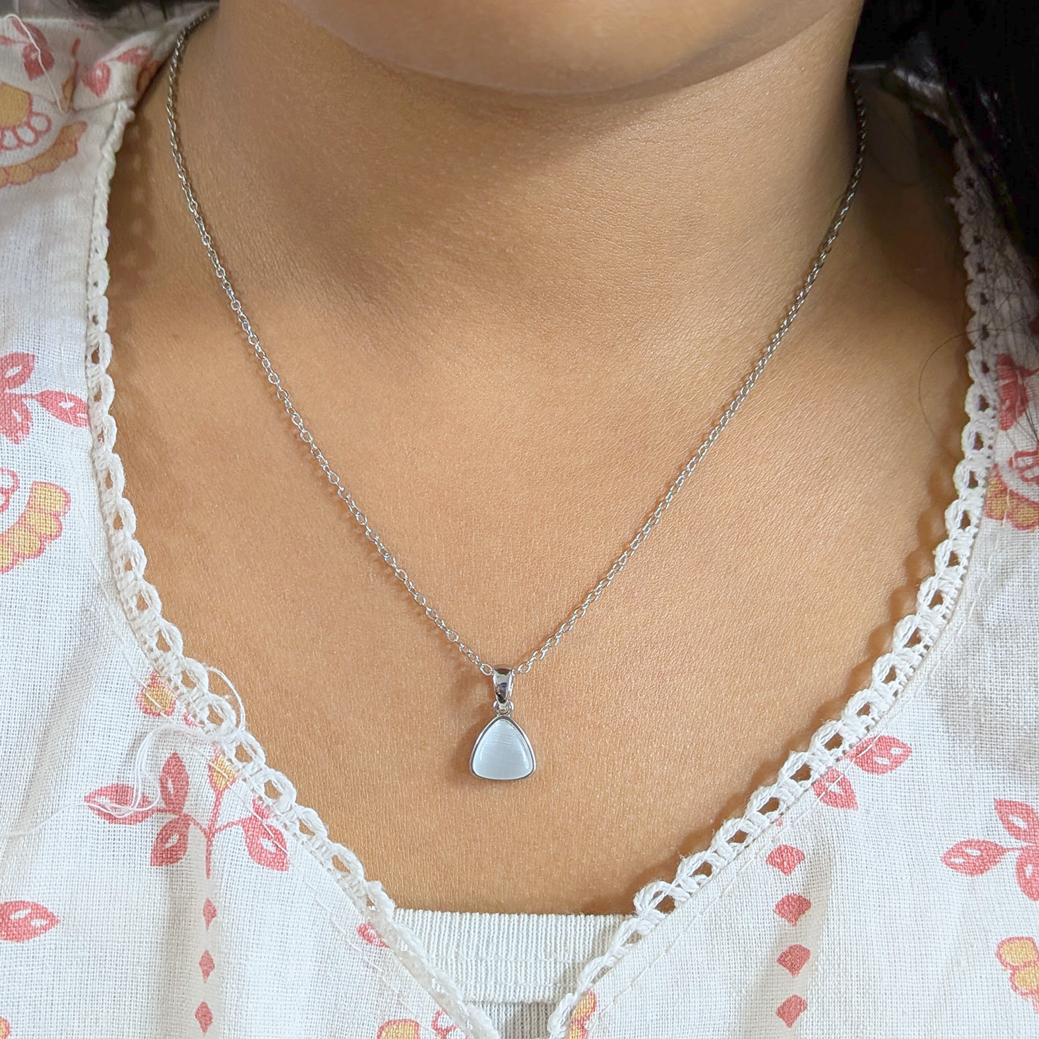 Stylish Triangle Pendant Necklace for Women & Girls (Anti Tarnish)