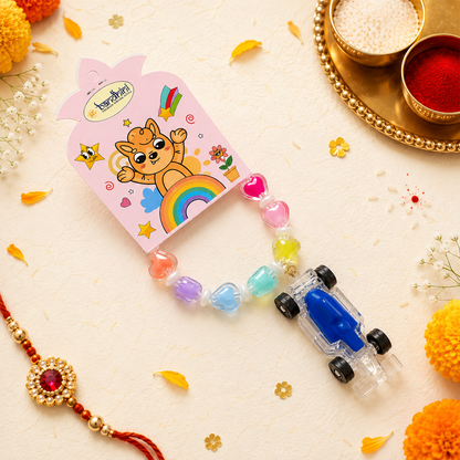 Cute Racing Car Charm Beaded Bracelet for Girls