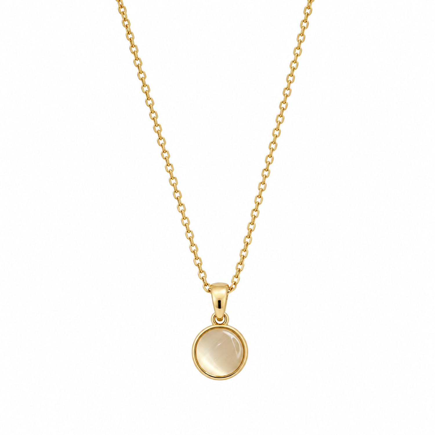 Gold Plated Moonstone Pendant Necklace for Women & Girls