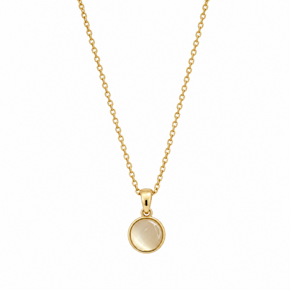 Gold Plated Moonstone Pendant Necklace for Women & Girls
