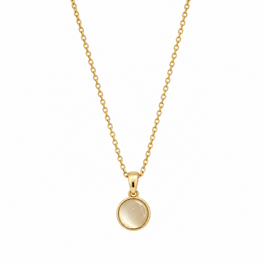 Gold Plated Moonstone Pendant Necklace for Women & Girls