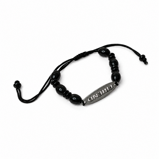 Friend Metal Charm Round Bead Bracelet Friendship Day Bracelets for Kids, Boys & Girls