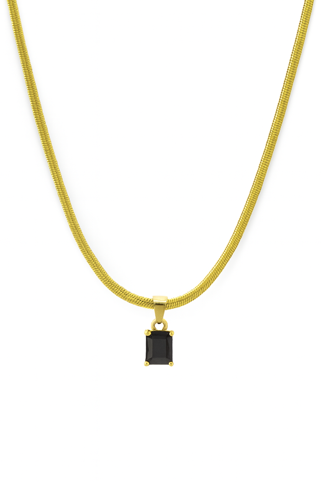 18k Gold Plated Stone Pendant Necklace ( Anti-Tarnish )