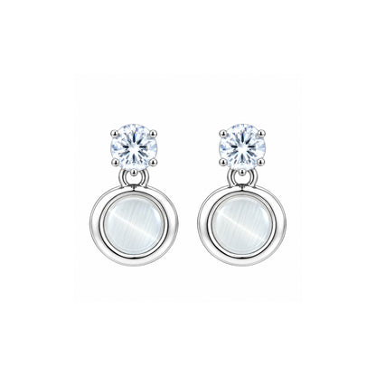 Round Opalescent Cat Eye Earrings for Girls & Women's