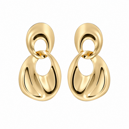 Irregular Double Disc Drop Earrings for Girls & Women