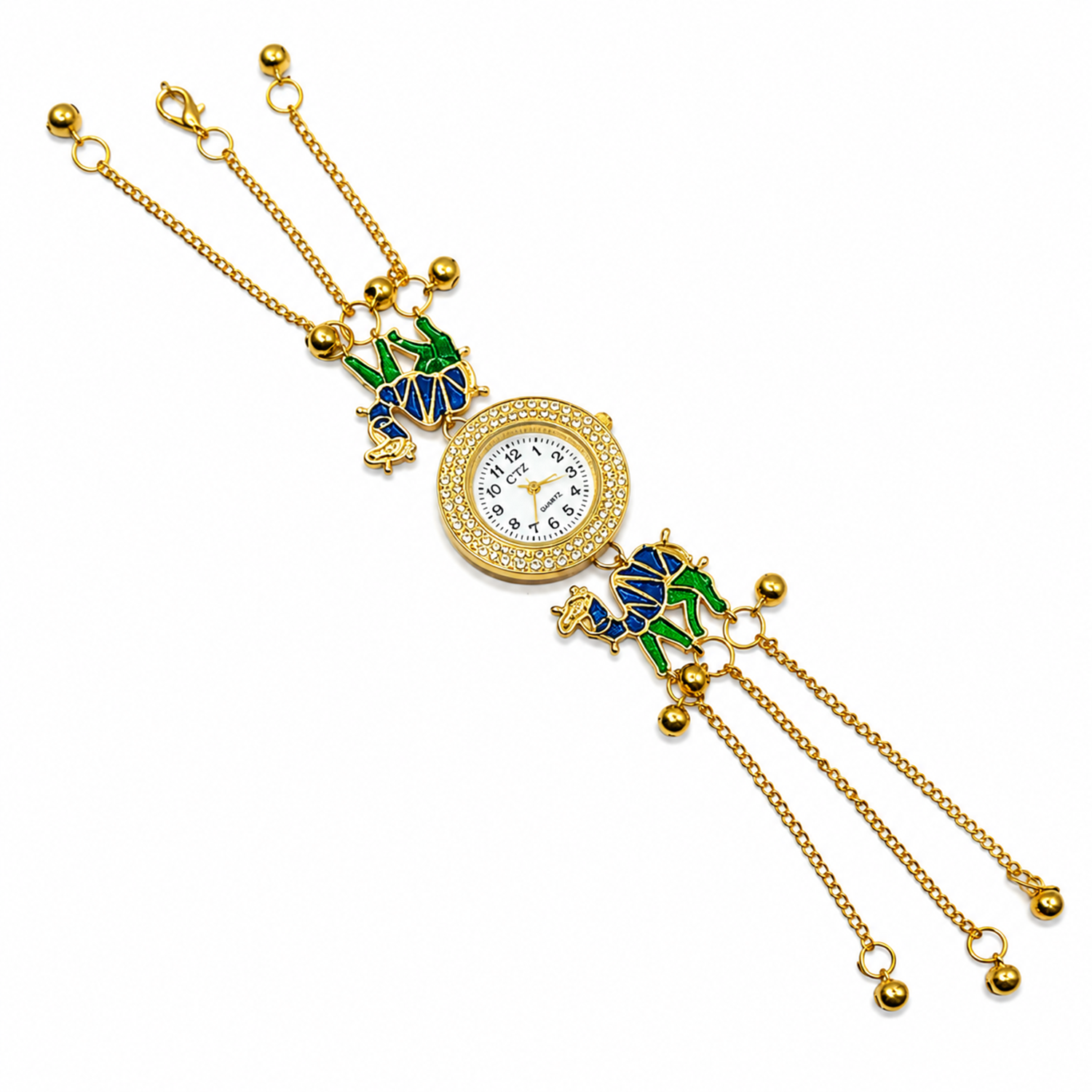 Camel Design Enamel Floral Kashimiri Watch for Women & Girls