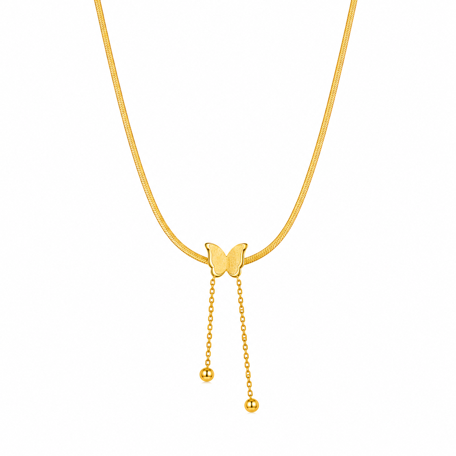 Sleek Design Dual Butterfly Stainless Steel Pendant for Girls & Women's