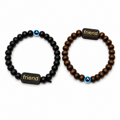 Round Natural Bead With Evil Eye Friendship Day Bracelets for Kids, Boys & Girls