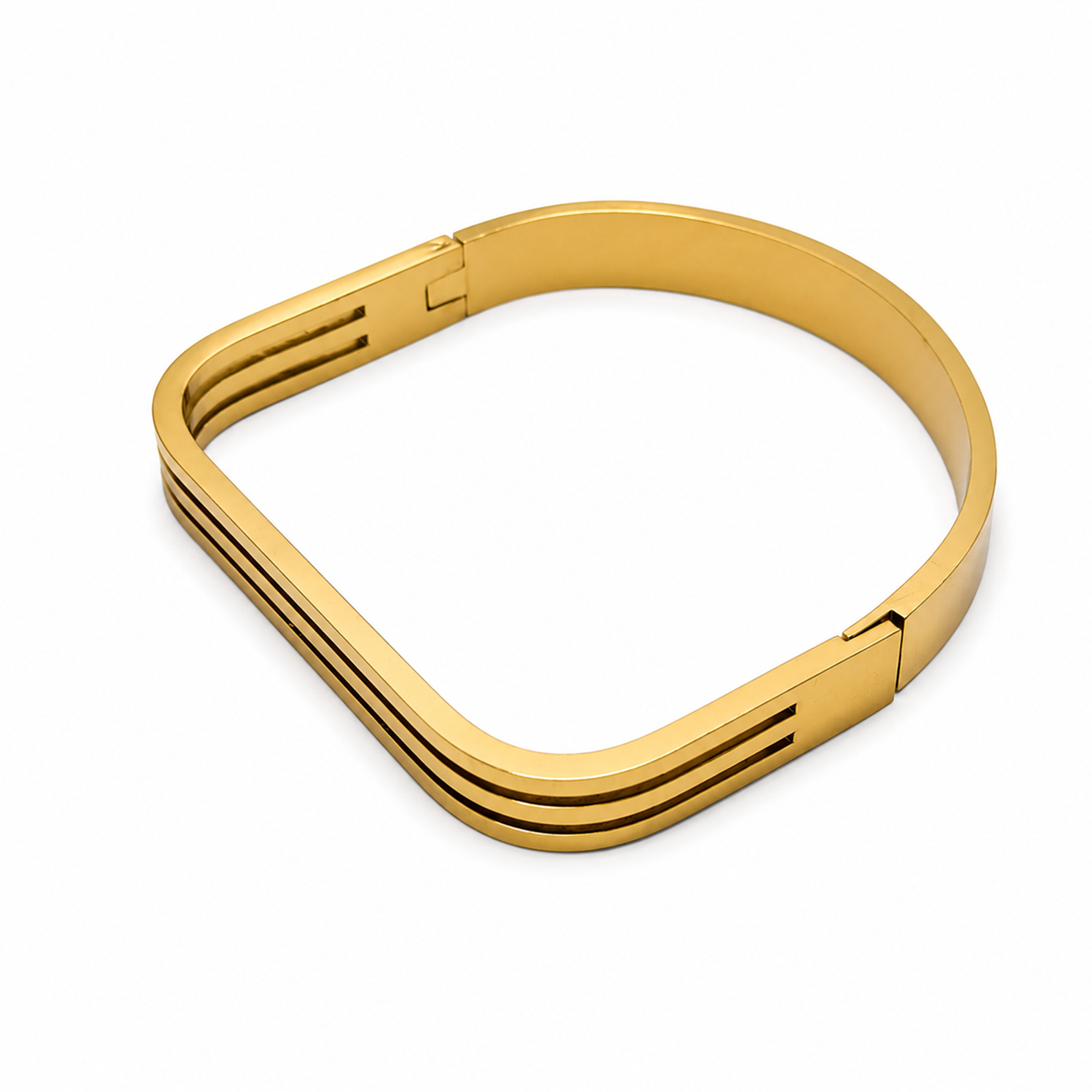 Minimalist Tri Line Rib Hand Cuff Bracelet for Girls & Women's