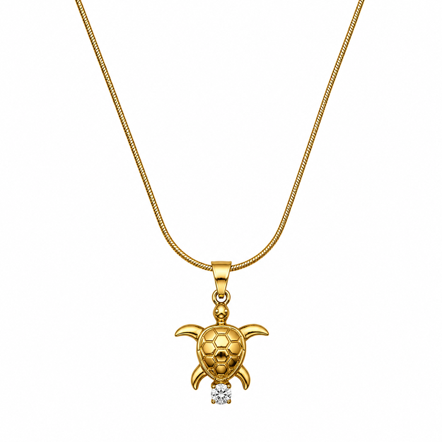 Sparkling CZ Stone Turtle Of Fortune Pendant for Girls & Women's