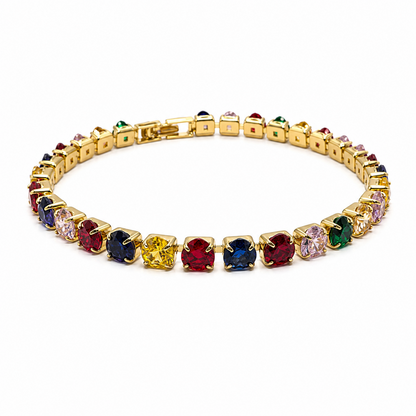 CZ Stone Love Heart Tennis Bracelet With Hinged Clasp For Girls & Women's