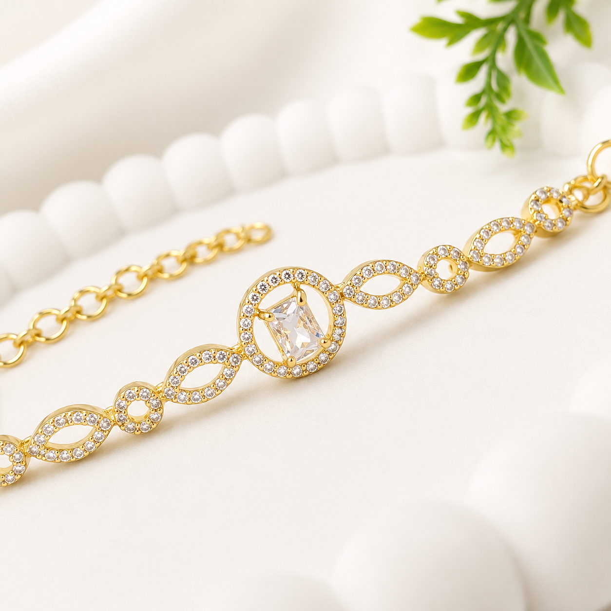 Shimmering Petals Austrian Stones Design Bracelet for Girls & Women's