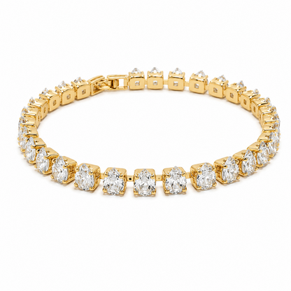 CZ Stone Love Heart Tennis Bracelet With Hinged Clasp For Girls & Women's