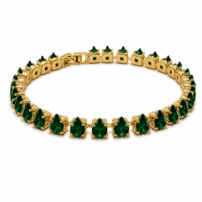 Cubic Zirconia Stones Tennis Bracelet With Hinged Clasp For Girls & Women's