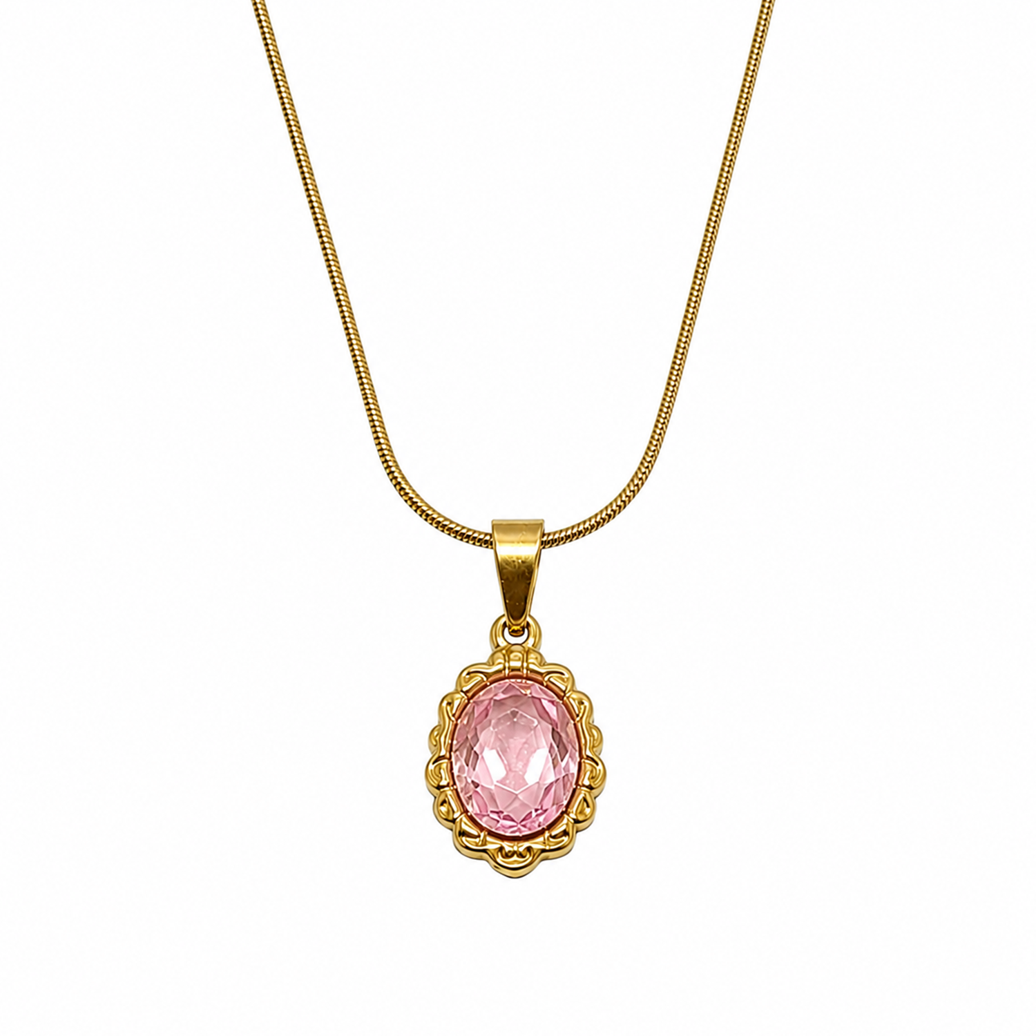 Prominent Crystal Oval Shape Mirror Pendant for Girls & Women's