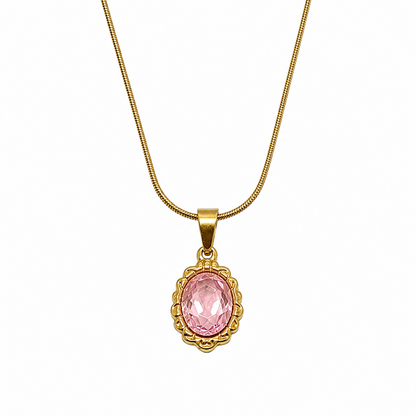 Prominent Crystal Oval Shape Mirror Pendant for Girls & Women's