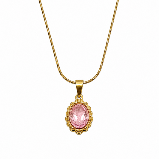 Prominent Crystal Oval Shape Mirror Pendant for Girls & Women's
