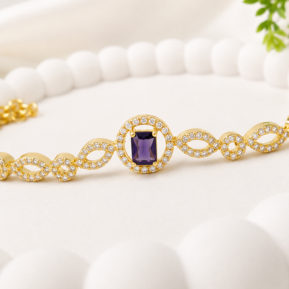 Shimmering Petals Austrian Stones Design Bracelet for Girls & Women's
