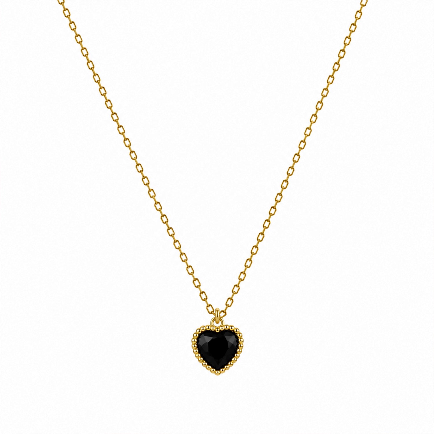 Delicate Black Heart Minimal Pendant For Girls & Women