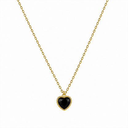 Delicate Black Heart Minimal Pendant For Girls & Women