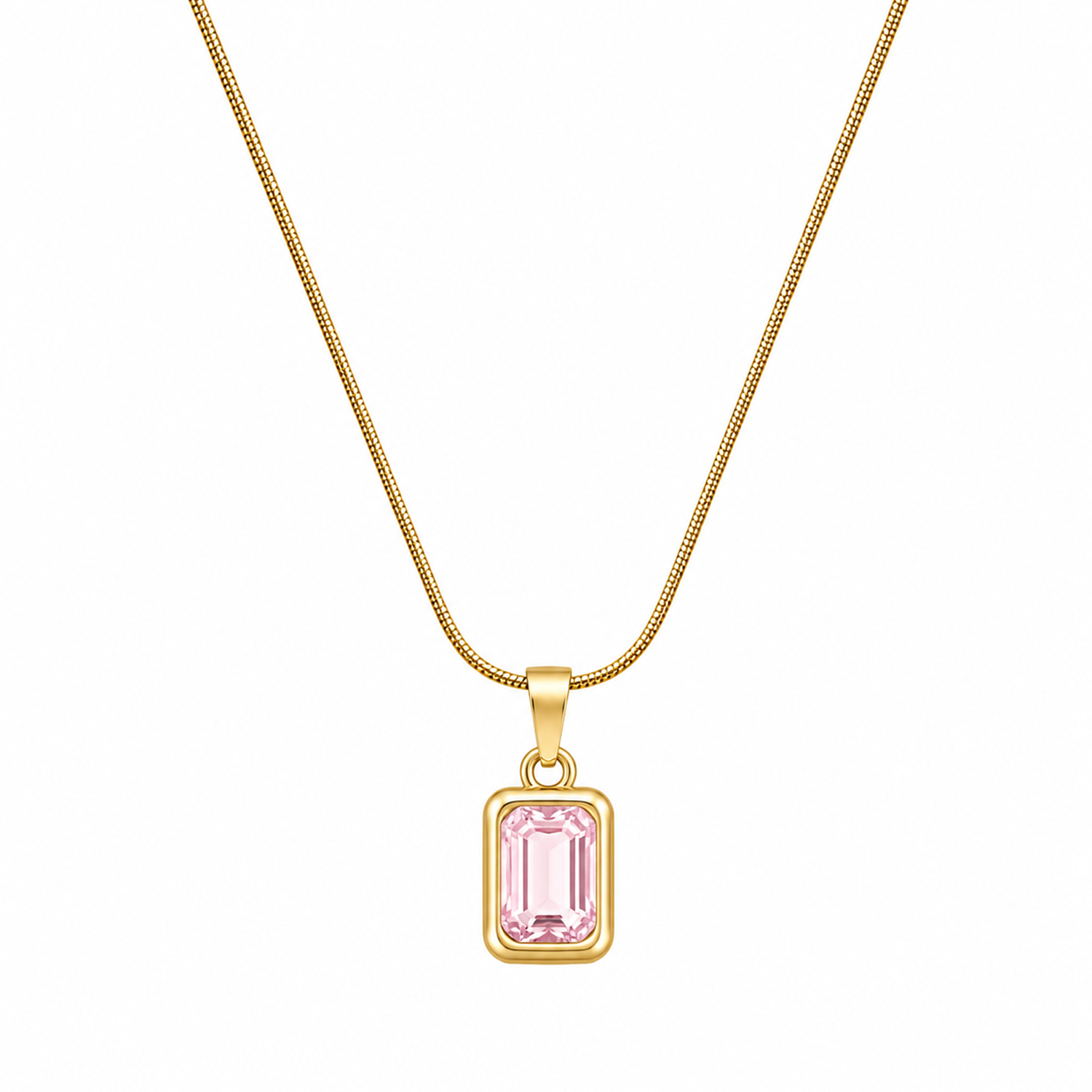 Emerald-Cut Cubic Zirconia Bezel Pendant for Girls & Women's