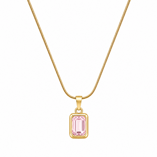 Emerald-Cut Cubic Zirconia Bezel Pendant for Girls & Women's