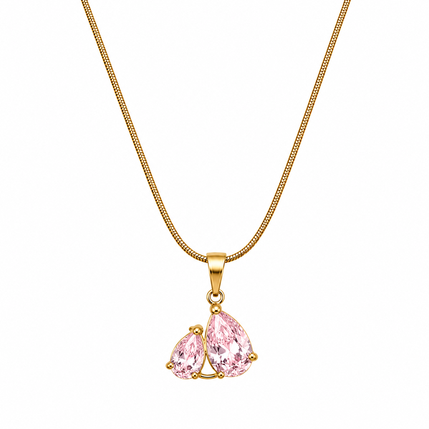 AD Stone Dual Teardrop Pendant for Girls & Women's