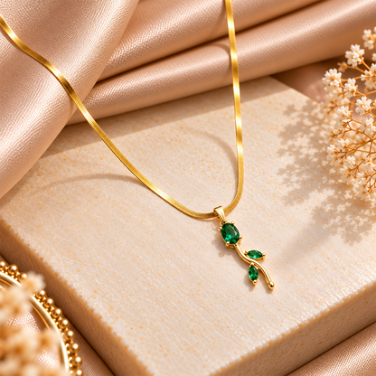 Teardrop Tulip Pendant Necklace For Girls & Women's