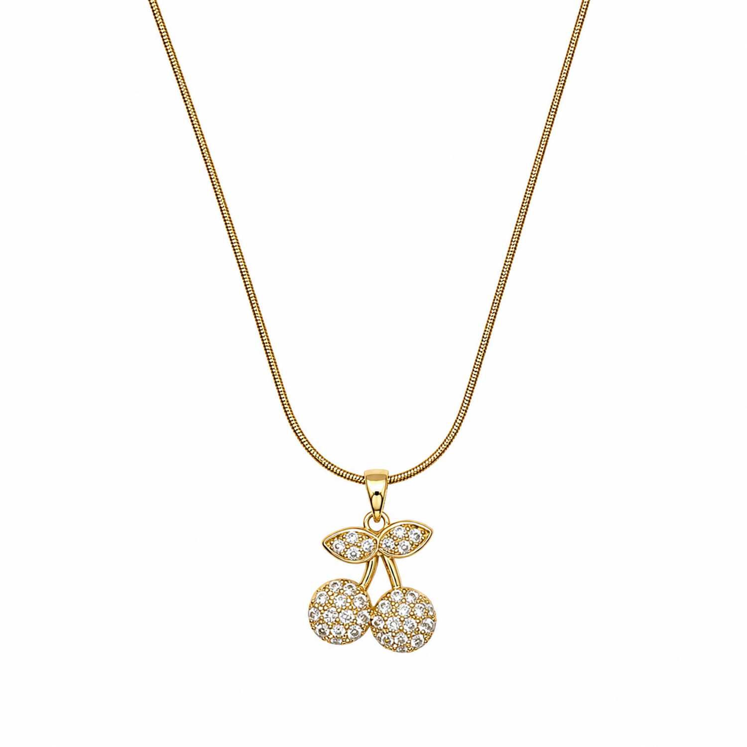 Twin Cherries Accented Sparkling CZ Stones Pendant for Girls & Women's