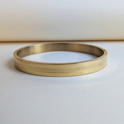 Gold Plated Matte & Gloss Finish Sleek Designer Stainless Steel Bracelet For Men