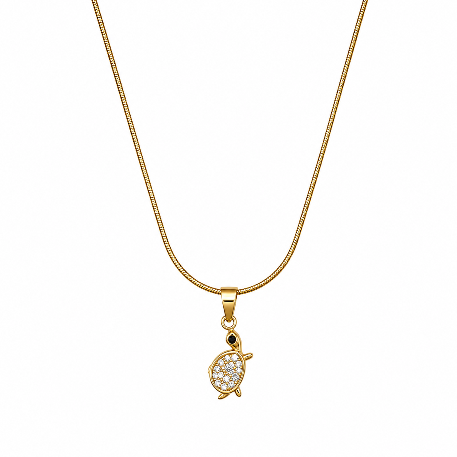 Sparkling Crystal Studded Turtle Charm Pendant for Girls & Women's