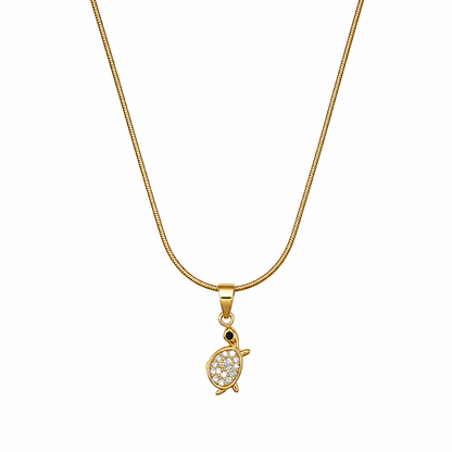 Sparkling Crystal Studded Turtle Charm Pendant for Girls & Women's