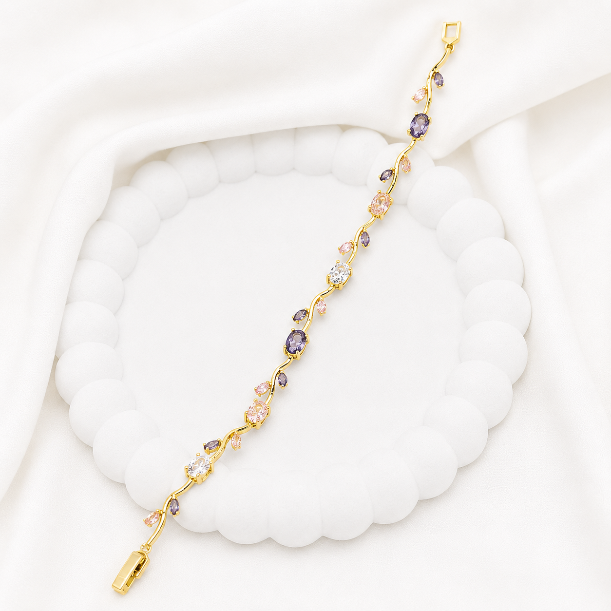 AD Stone Tulip Bracelet for Women & Girls