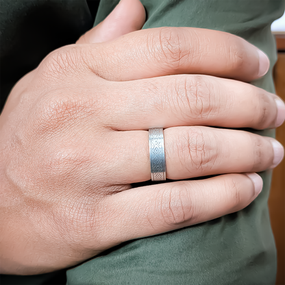 Geometric Celtic Weave Pattern Ring for Men & Women