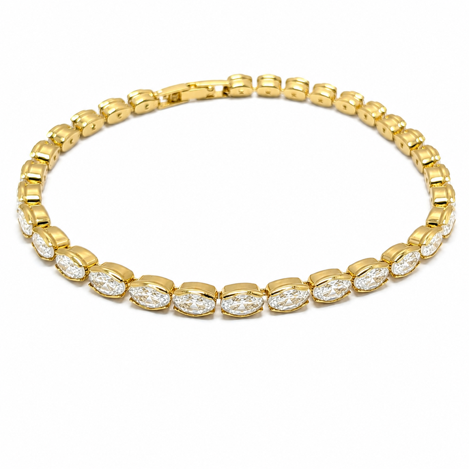 Stylish Flip Oval Cut Bezel Design Tennis Bracelet For Girls & Women's