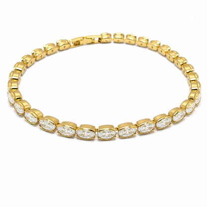 Stylish Flip Oval Cut Bezel Design Tennis Bracelet For Girls & Women's