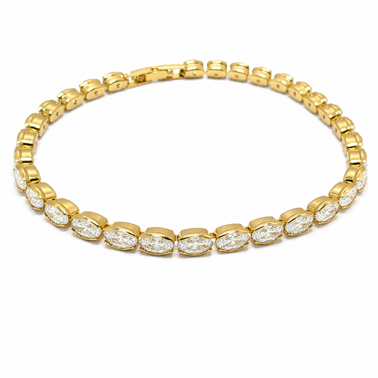 Stylish Flip Oval Cut Bezel Design Tennis Bracelet For Girls & Women's