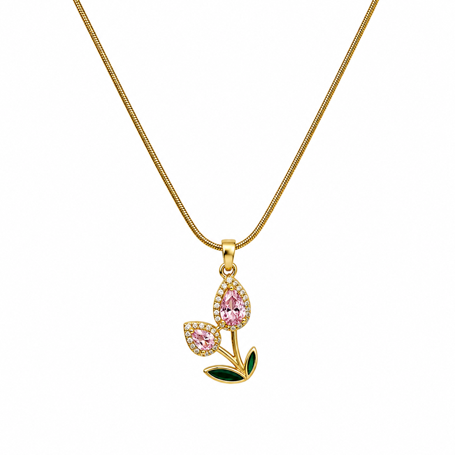 Two Leaf Tulip Flower Pendant for Girls & Women's